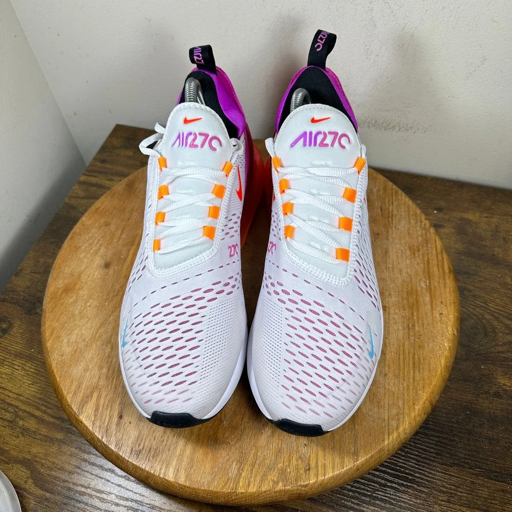 Nike Air Max 270 Womens 11.5 White Pink Orange FD0824-100 Running Shoes
